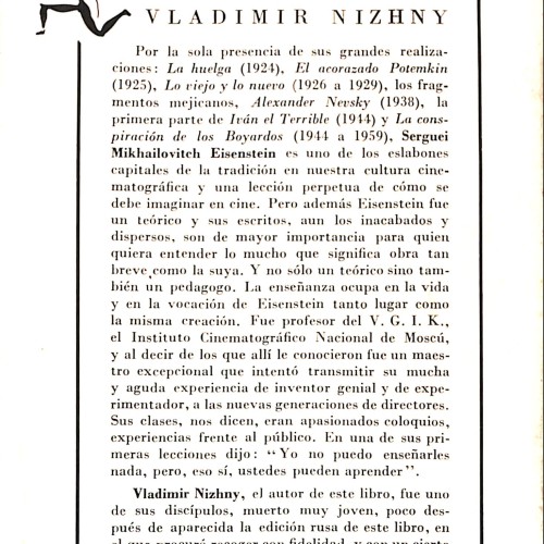 Lecciones de cine de Eisenstein, Vladimir Nizhny