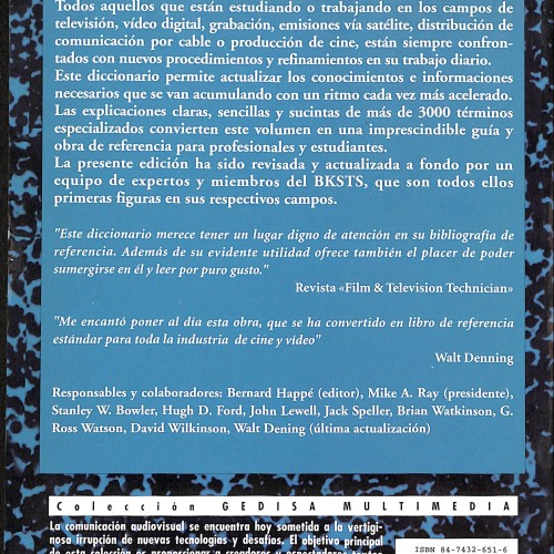 Diccionario de las tecnologías de la imagen, British Kinematograph, Sound & Television Society (BKSTS)