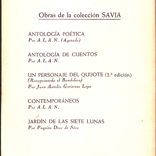 Jardín de las siete lunas, Paquita Díaz de Sáez
