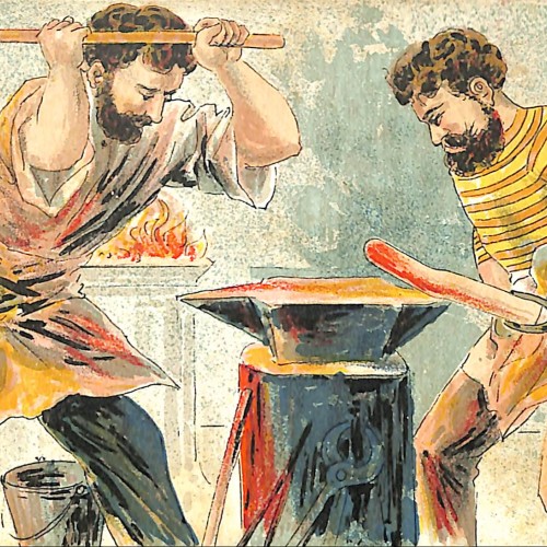 Tarjeta postal ilustrada satírica de temática erótica