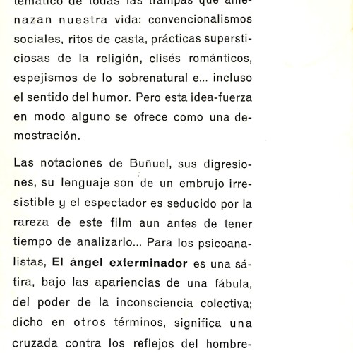 Guion :  El ángel exterminador