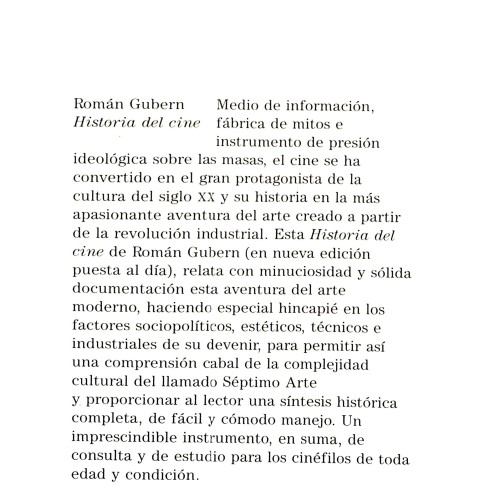 Libro Historia del cine de Román Gubern.