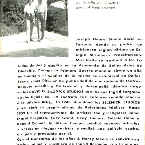Libro Ingrid Bergman: Retrato íntimo de Joseph Henry Steele.
