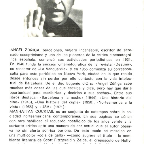 Libro Manhattan Cocktail de Ángel Zúñiga.