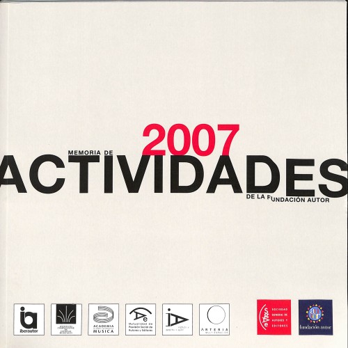 Libro: Memoria de actividades de la Fundación Autor 2007