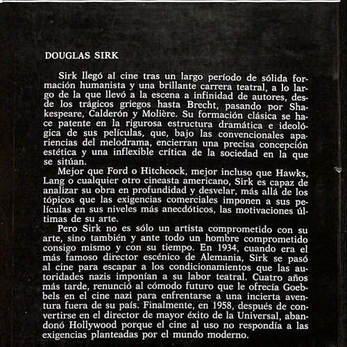 Libro monográfico sobre cine: Douglas Sirk