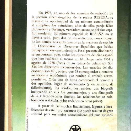 Libro: Cine Español 1951–1978. Diccionario de Directores