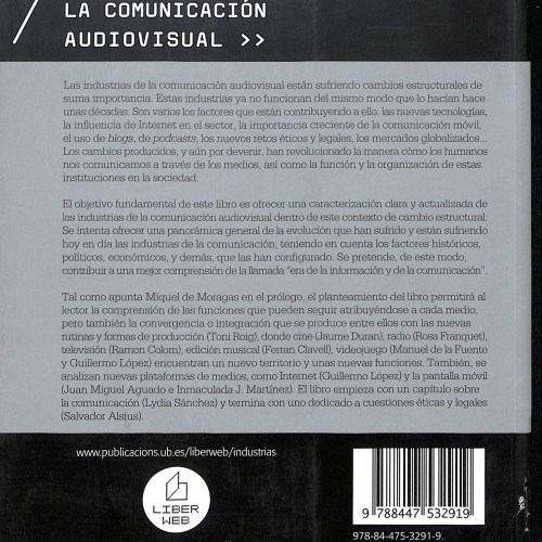 Libro: Industrias de la Comunicación Audiovisual