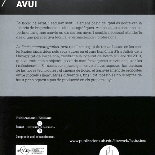 Libro:  La ficció cinematogràfica, avui