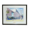 Acuarela realizada durante el periodo 1993-1995 por Josep Marfá - Fachada del cine Sant Cugat