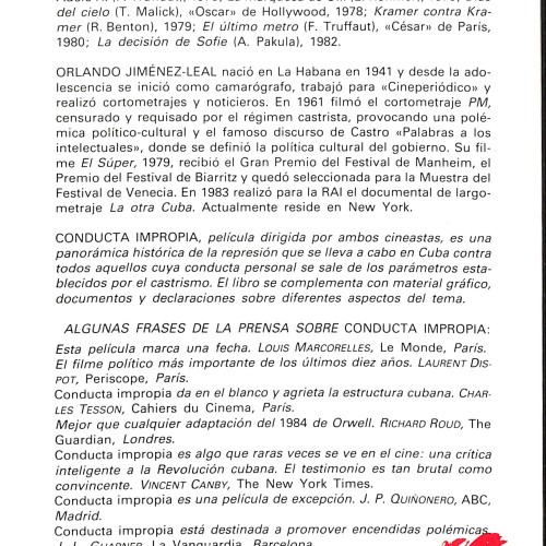 Libro;  Conducta impropia