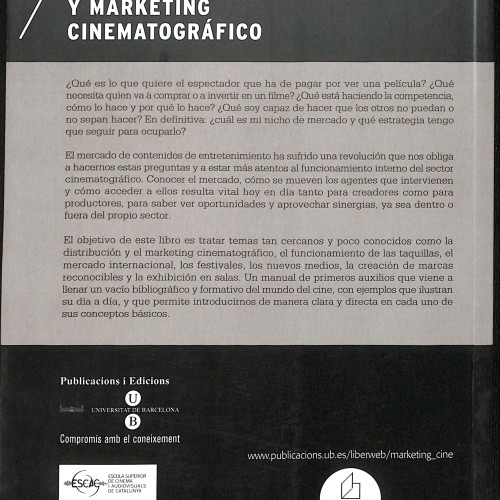 Libro;  Distribución y marketing cinematográfico. Manual de primeros auxilios