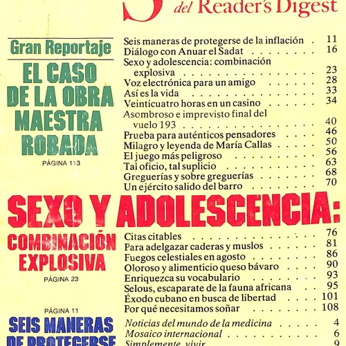 Libro;  Selecciones del Reader’s Digest, agosto 1980