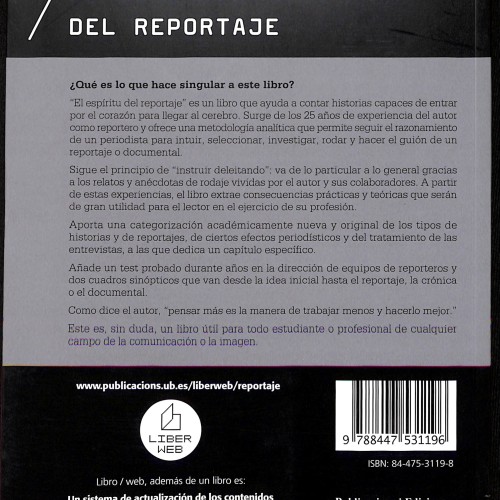 Libro;  Valoración del libro “El espíritu del reportaje” (Jaume Vilalta i Casas, UBe, 2004)