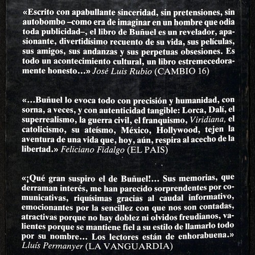 Libro; Mi último suspiro es la autobiografía oficial de Luis Buñuel,