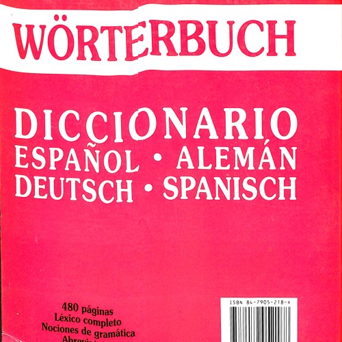 Libro; Wörterbuch – Diccionario Español · Alemán / Deutsch · Spanisch
