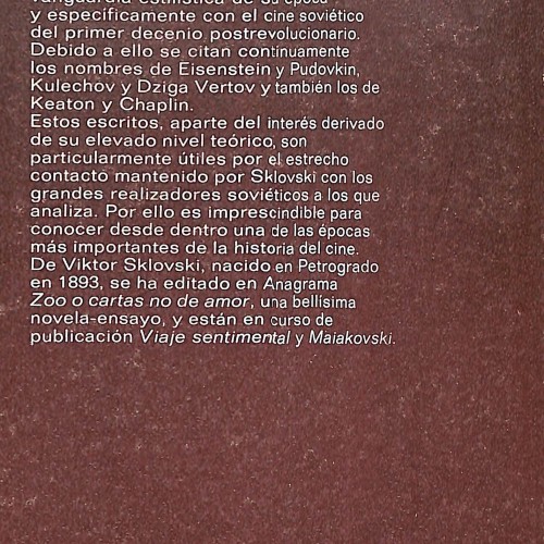 Libro; Viktor Sklovski – Cine y lenguaje