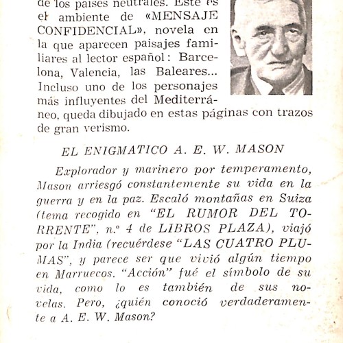 Libro; MENSAJE CONFIDENCIAL