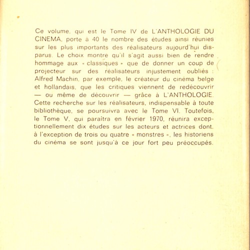 Libro:  ANTHOLOGIE DU CINÉMA – Tome IV