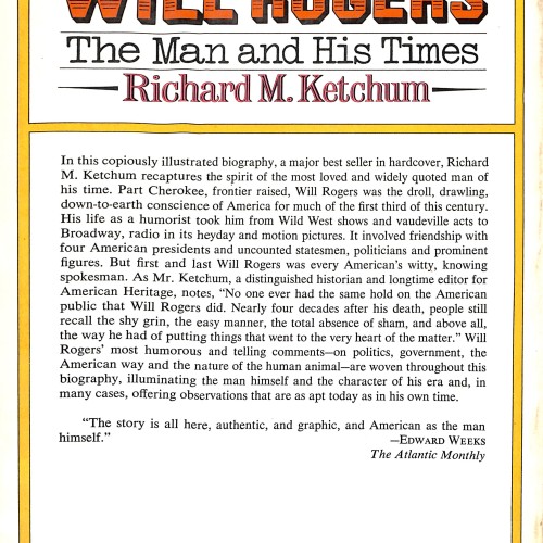 Libro:  WILL ROGERS. The Man and His Times