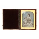 Ambrotipo retrato mujer y niño