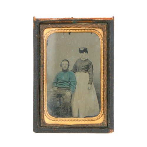 Ambrotipo retrato hombre y mujer