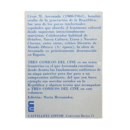 Libro Tres comicos del cine - Cesar Arconada
