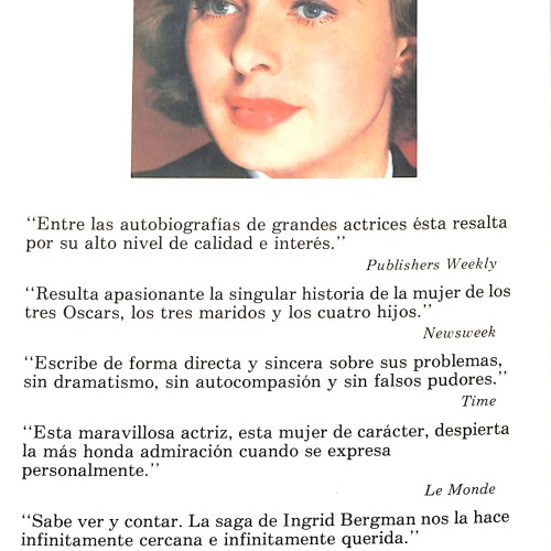 Libro:  Ingrid Bergman: Mi vida.