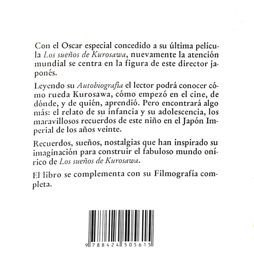 Libro: Akira Kurosawa: Autobiografía (o algo parecido a un sapo).