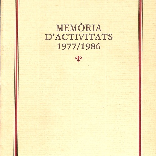 Libro: Nuevo Ítem: Memòria d'Activitats