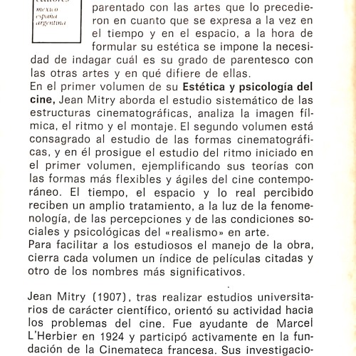 Libro:  Estética y psicología del cine. 1. Las estructuras.