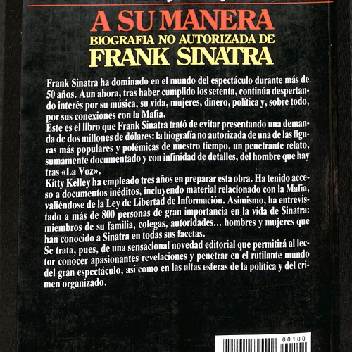 Libro: A su manera: Biografía no autorizada de Frank Sinatra.