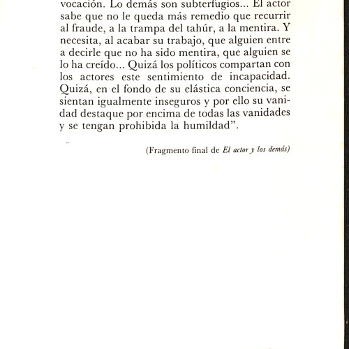Libro: El actor y los demás
