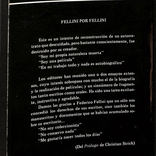 Libro:  Fellini por Fellini.