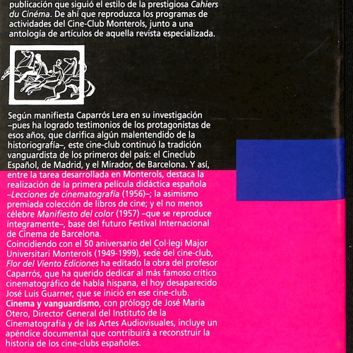 Libro: Cinema y vanguardismo. Documentos cinematográficos y Cine-Club Monterols.