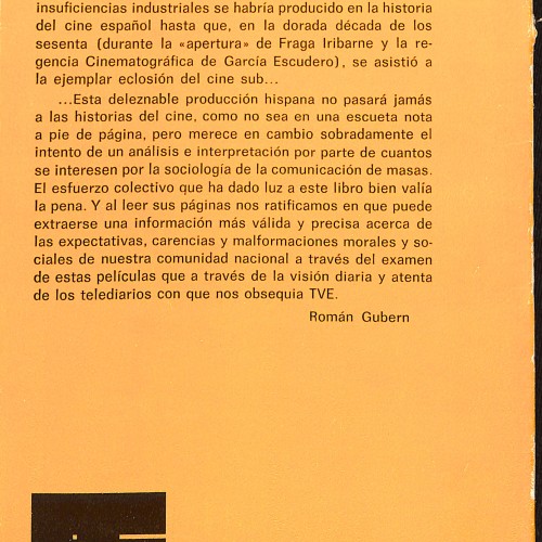 Libro: Cine español, cine de subgéneros.