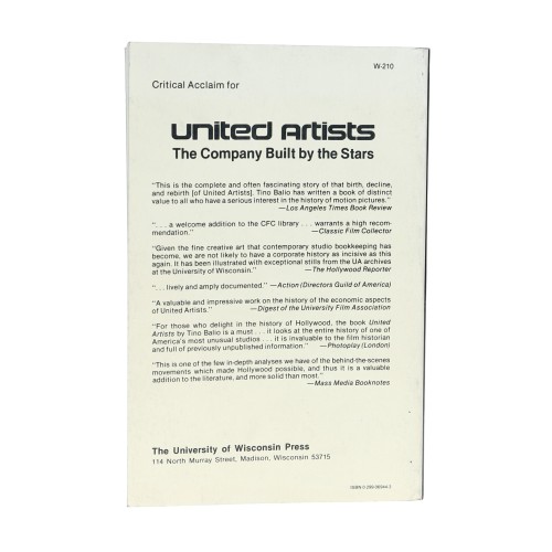 Libro United Artist - The company built by the stars - Tino Balio