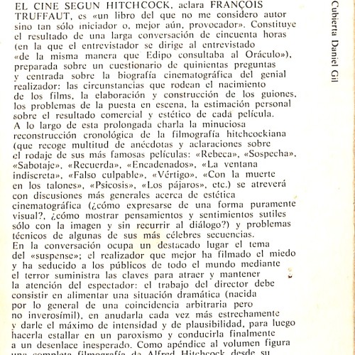 Libro:  El cine según Hitchcock.