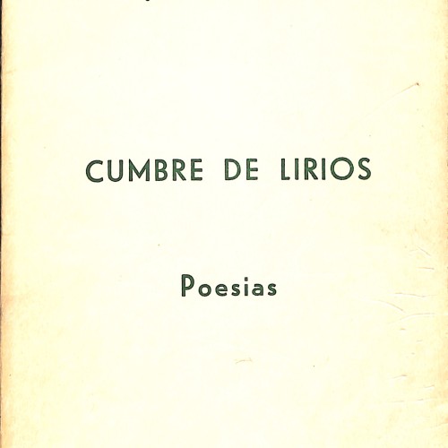 Libro: Cumbre de Lirios (Poesías).