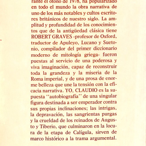 Libro: Yo, Claudio.