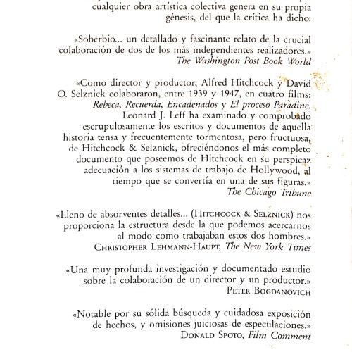 Libro: Hitchcock & Selznick.