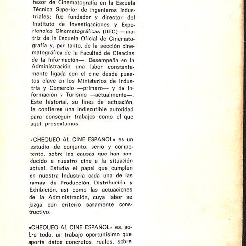 Libro:  Chequeo al cine español.