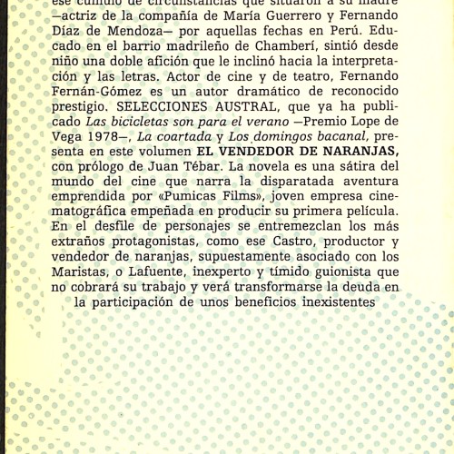Libro:  El vendedor de naranjas.
