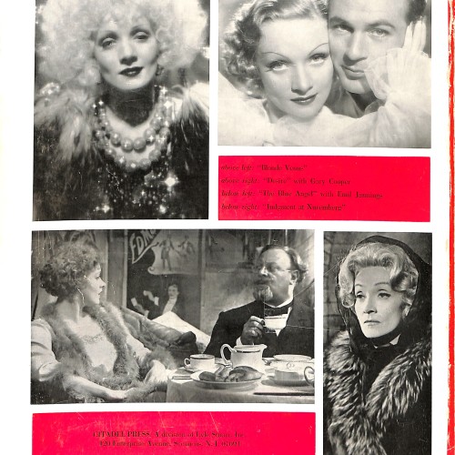 Libro:  The Films of Marlene Dietrich.