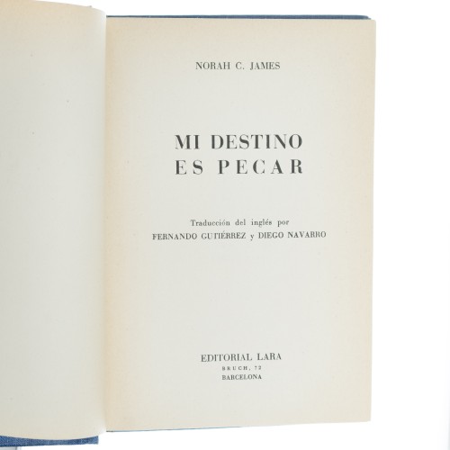 Libro Mi destino es pecar - Norah C. James