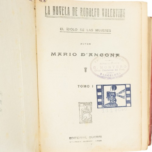 Libro La novela de Rodolfo Valentino - Mario D´Ancona Tomo I