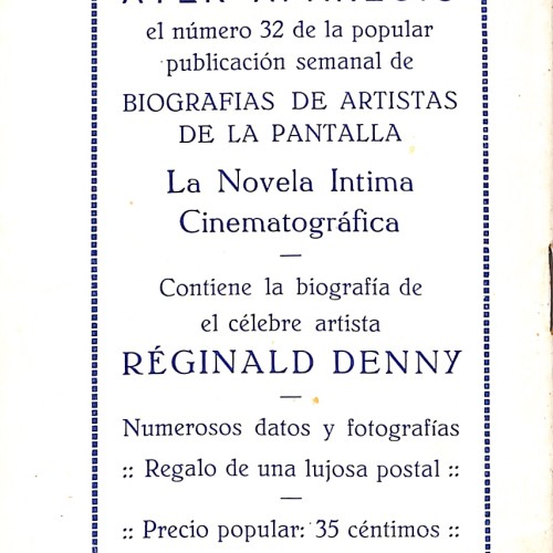 REVISTA:  La Novela Femenina Cinematográfica