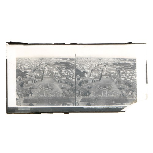 Vista estereoscopica cristal - Rome, vue prise de la coupole de Saint-Pierre