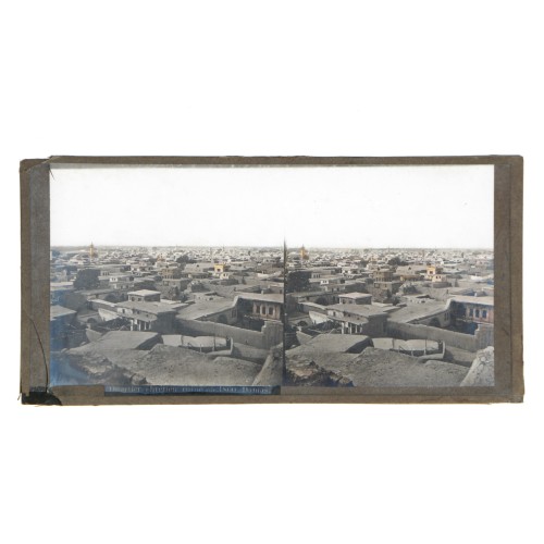Vista estereoscopica cristal iluminado - Quartier chretien ruine en 1860, Damas