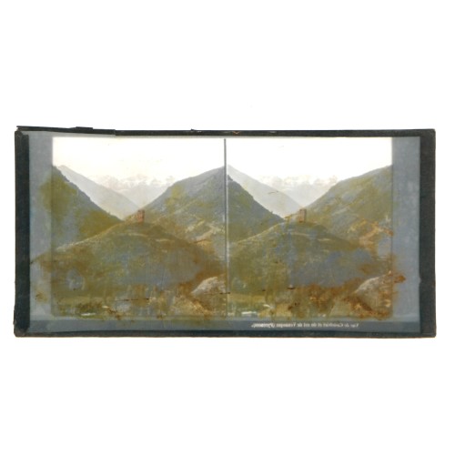 Vista estereoscopica cristal iluminado - Vue de Castelviet et du col de Venasque (Pyrenees)